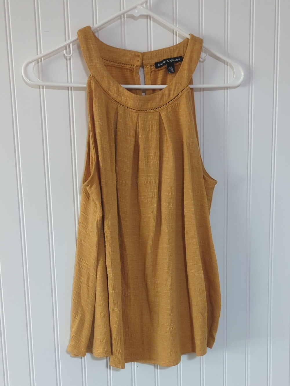 Cable & Gauge Mustard Halter Tank Top